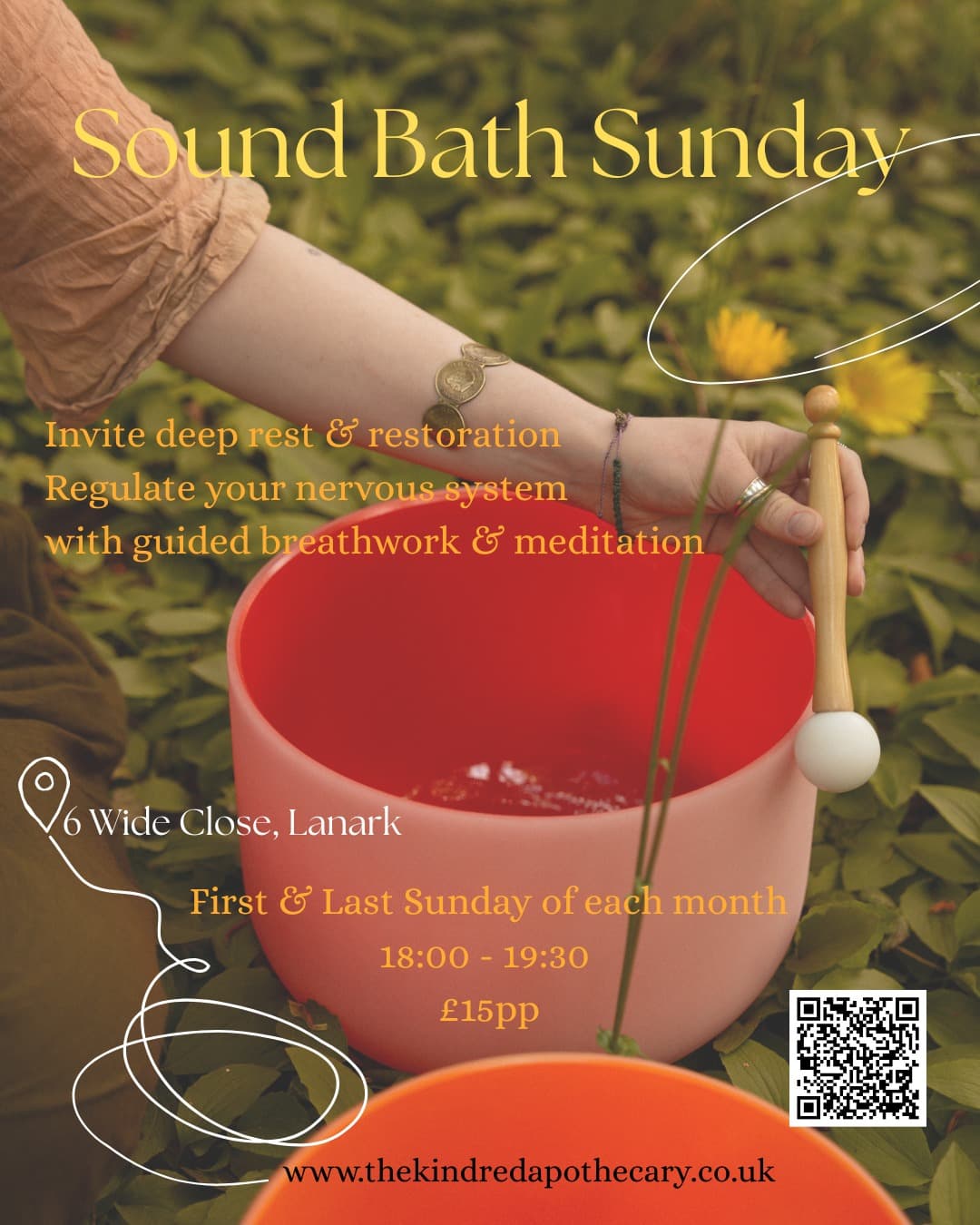 Sound Bath Sunday event poster